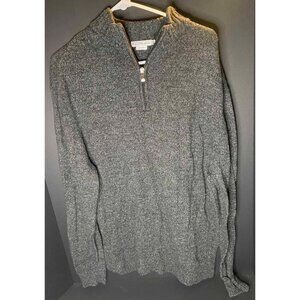 Enzo Mantovani Sweater Mens 2XL Gray Wool 1/4 Zip Pullover